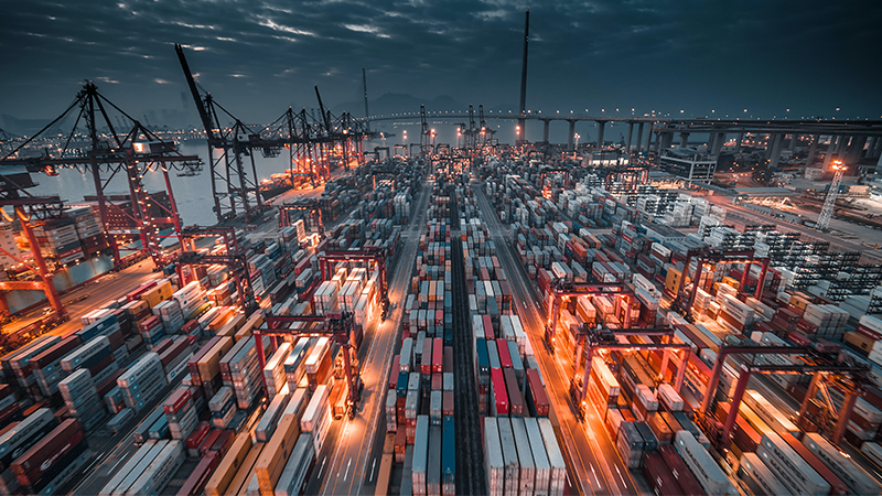 Thousands of containers in a port