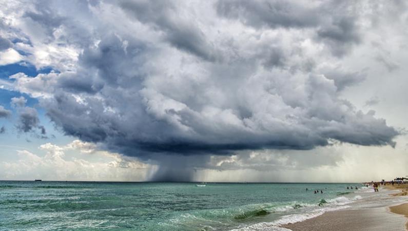 Hurricane seen from beach