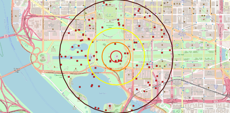 CG flashes within 1 kilometer of the Washington Monument 