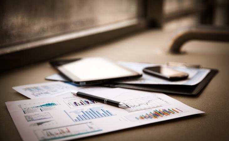 Charts on desk