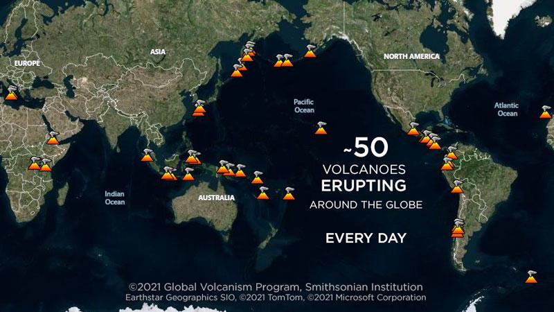 50 volcanoes erupting around the globe – every day