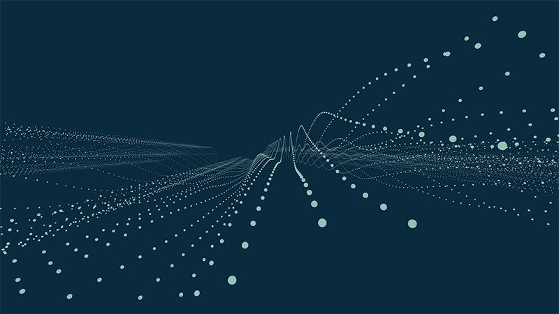 Wave graphic with dark blue background