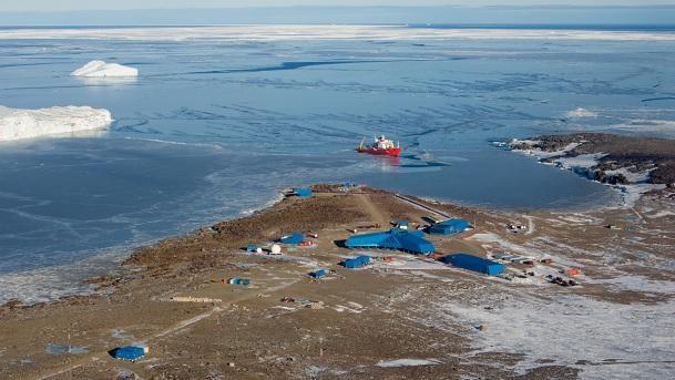 View from the coast of Antarctica.