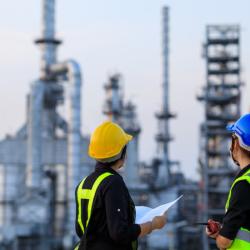 Engineers working at a chemical plant
